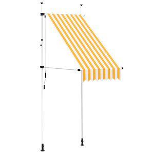 vidaXL Markis manuellt inf&auml;llbar 100 cm orange och vita r&auml;nder