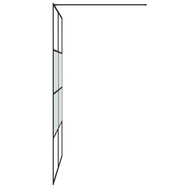 vidaXL Duschv&auml;gg svart 140x195 cm halvfrostat ESG-glas
