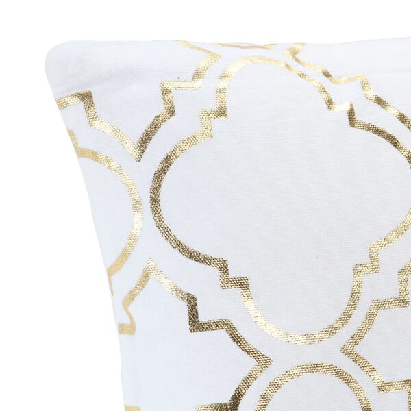 vidaXL Kuddar 2 st med folietryck vit och guld 40x40 cm bomull