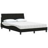 vidaXL Bed with Mattress "Hanko" Black 140x200 cm Fabric