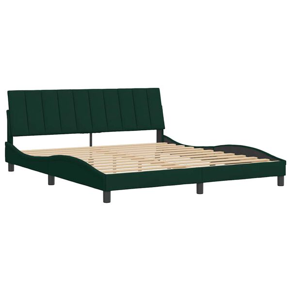 vidaXL Bed Frame without Mattress "Hanko" Dark Green 180x200 cm Velvet