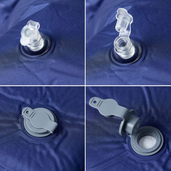 vidaXL Självuppblåsande campingmadrass med kudde 1 person marinblå