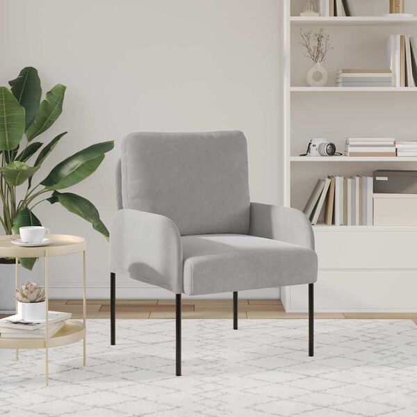 vidaXL Soffor med kudde 55cm Ljusgr&aring; Plywood