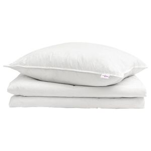 vidaXL Sommar Duvet med kudde 2 pcs Vit Dunfj&auml;der