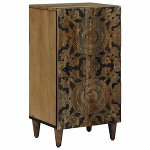 vidaXL Sideboard med lagring Brun 40 x 33,5 x 75 cm Massivt mangotr&auml;