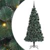 vidaXL Konstgjort f&ouml;rbelyst julgran med bollsats Gr&ouml;n 210 cm PET