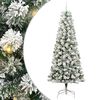 vidaXL Plast Hingad Julgran 300 LED-lampor Gr&ouml;n och Vit 240 cm
