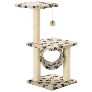 vidaXL Kl&ouml;str&auml;d med kl&ouml;spelare i sisal 65 cm tassavtryck beige
