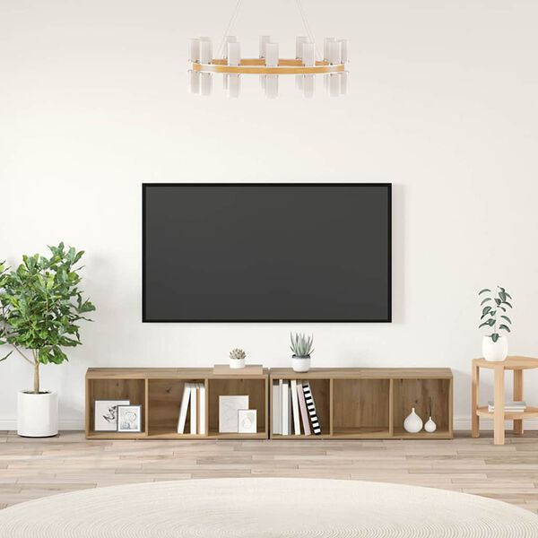 vidaXL TV-b&auml;nkset 2 pcs Artisan Ek 37 x 35 x 107cm Konstruerat tr&auml;
