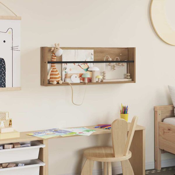 vidaXL Tidningshylla Artisan Ek 80 x 12 x 30 cm Konstruerat tr&auml;