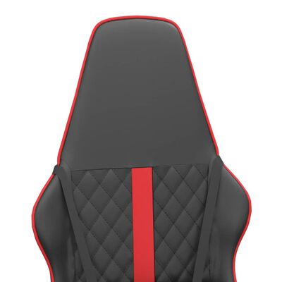vidaXL Gamingstol med massage röd och svart konstläder