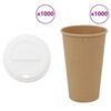 vidaXL Kaffekoppar i papper med lock 1000 st 16oz 400ml