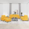 vidaXL Soffgrupp med dynor 4 delar gul sammet