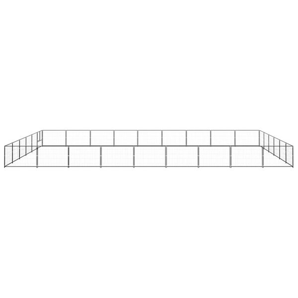 vidaXL Hundg&aring;rd svart 54 m&sup2; st&aring;l