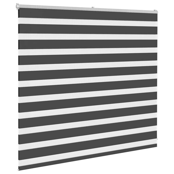 vidaXL Rullgardin zebra svart 165x100 cm tyg bredd 160,9cm polyester