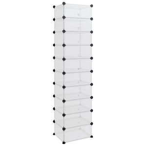 vidaXL Skohylla transparent 44x32x174 cm PP