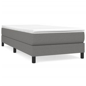vidaXL Boxspring-s&auml;ngram m&ouml;rkgr&aring; 90x200 cm tyg