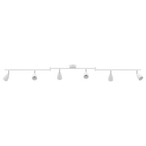 vidaXL Takspotlight med str&aring;lkastare Vit 176,5 x 12,5 x 13,5 cm Metall