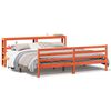 vidaXL S&auml;ngram utan madrass vaxbrun 200x200 cm massiv furu