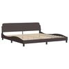 vidaXL Bed Frame with LED without Mattress "Hvar" Dark Brown 200x200 cm Fabric