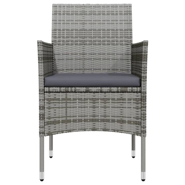 vidaXL Matgrupp f&ouml;r tr&auml;dg&aring;rden med dynor 7 delar gr&aring; och svart