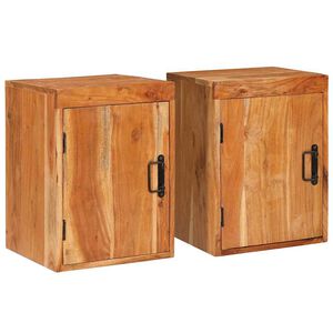 vidaXL S&auml;ngbord 2 st Brun 35 x 33 x 48 cm Massivt Tr&auml; Akacia