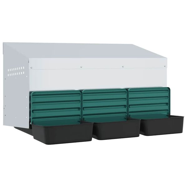 vidaXL H&ouml;nsholk 3 fack V&auml;ggmonterad galvaniserad st&aring;l