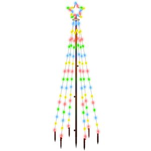 vidaXL Julgran med markspett 108 f&auml;rgglada lysdioder 180 cm