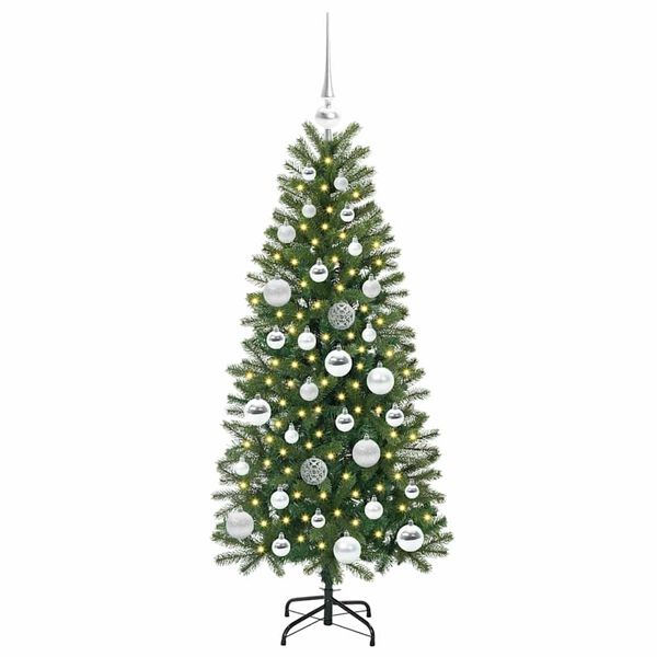 vidaXL Konstgjord julgran med 150 LED-lampor Gr&ouml;n 120 cm PE och PVC