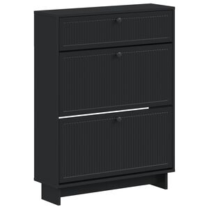 vidaXL Skosk&aring;p EDE 78 x 24 x 103 cm Konstruerat tr&auml; Svart