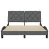 vidaXL Bed Frame with LED without Mattress Dark Grey 140x190 cm Fabric