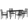 vidaXL Tr&auml;dg&aring;rdsm&ouml;belset 5 pcs Svart Pulverlackerat st&aring;l