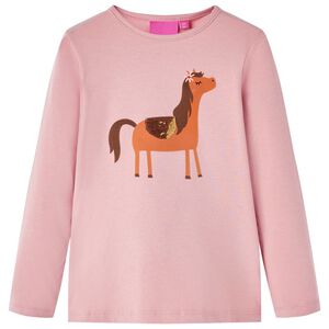 T-shirt med l&aring;nga &auml;rmar f&ouml;r barn ljus rosa 104
