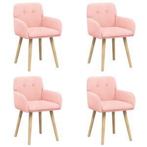 vidaXL Matstolar 4 st Boucl&eacute; Rosa 59 x 57 x 85 cm