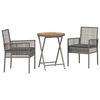 vidaXL Tr&auml;dg&aring;rds Bistro Set 3 st Gr&aring; konstrotting