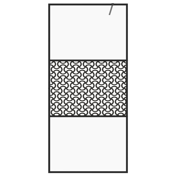 vidaXL Duschvägg med klart ESG-glas 100x195 cm svart