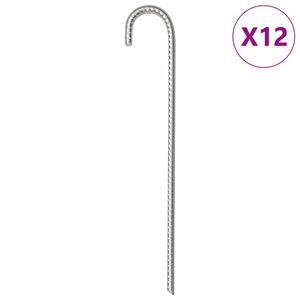 vidaXL T&auml;ltpinnar 12 st 37 cm &Oslash;10 mm galvaniserat st&aring;l