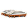 vidaXL S&auml;ngram utan madrass vaxbrun 135x190 cm massiv furu