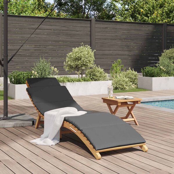vidaXL Tr&auml;dg&aring;rd Sunlounger Brun 198 x 55 x 58,5 cm Massivt teaktr&auml;