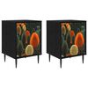 vidaXL Nattduksbord ZAANDAM 2 st Svart ek 36 x 33 x 51 cm