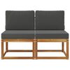 vidaXL 2 Stycke Utomhus Mellansoffa Massivt Akaciatr&auml;