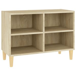vidaXL TV-b&auml;nk med massiva ben sonoma-ek 69,5x30x50 cm