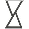 vidaXL Matbordsben 2 st antracit 60x(72-73,3) cm st&aring;l