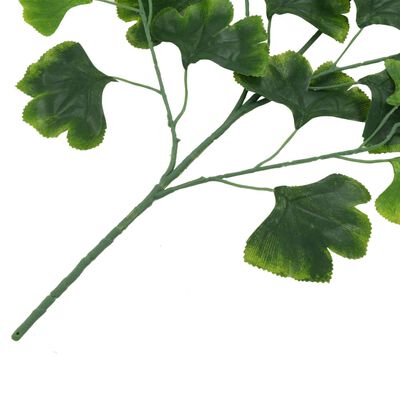 vidaXL Konstgjorda blad ginkgo 10 st grön 65 cm