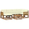 vidaXL Utomhussoffset 7 st Naturlig och Gr&auml;dde