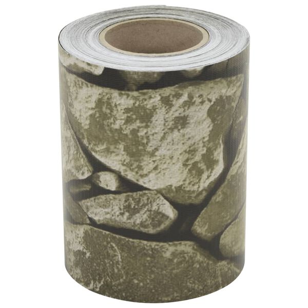 vidaXL Insynsskydd för trädgården 4 st stenmotiv grå 35x0,19 m PVC