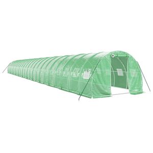 vidaXL V&auml;xthus med st&aring;lram gr&ouml;n 72 m&sup2; 24x3x2 m