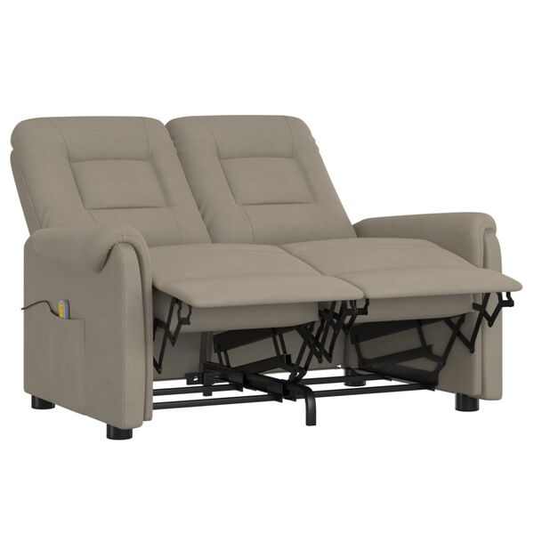 vidaXL 2-sits reclinerf&aring;t&ouml;lj ljusgr&aring; mikrofibertyg