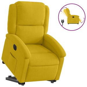 vidaXL Elektrisk reclinerf&aring;t&ouml;lj med uppresningshj&auml;lp gul sammet