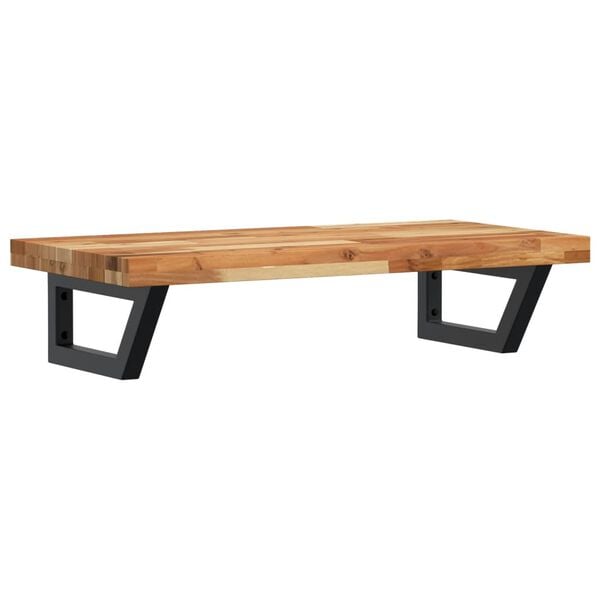 vidaXL V&auml;ggmonterad handfatshylla st&aring;l och massivt akaciatr&auml;